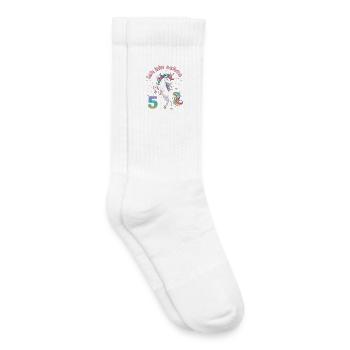 5. Geburtstag Einhorn Mädchen Ich bin schon 5 - Kinder Tennissocken - Weiß - Rechts
