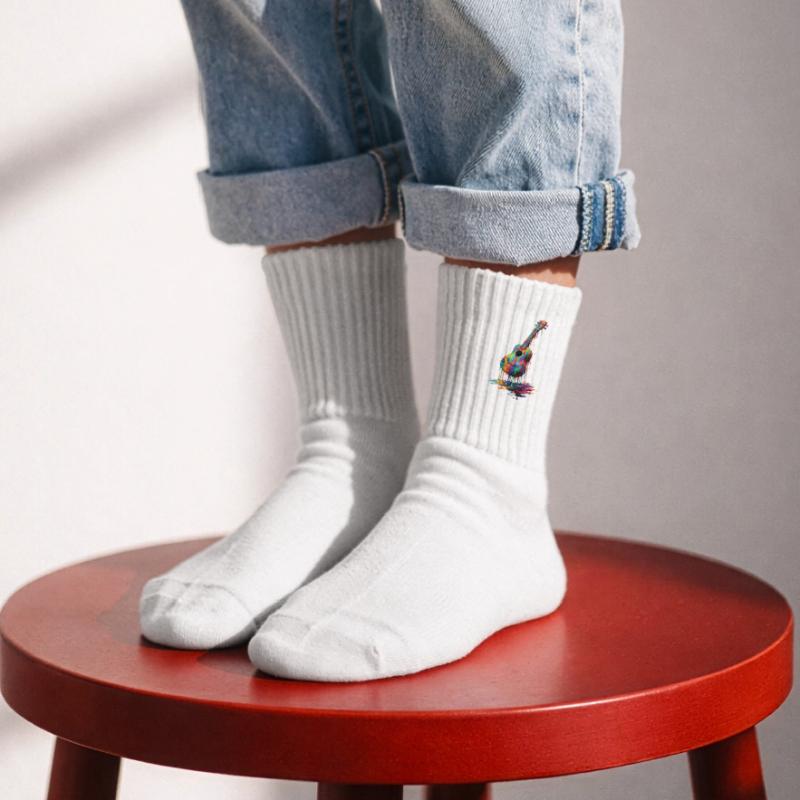 Ukulele mit tropfender Farbe Kinder Tennissocken