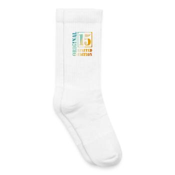 15. Geburtstag Junge Mädchen Teenager Level 15 - Kinder Tennissocken - Weiß - Rechts
