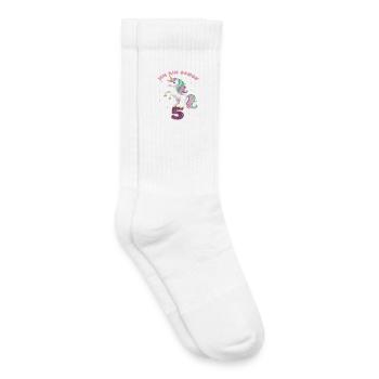 6. Geburtstag Einhorn Mädchen Ich bin schon 6 - Kinder Tennissocken - Weiß - Rechts
