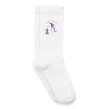 2. Geburtstag Einhorn Mädchen Ich bin schon 2 - Kinder Tennissocken - Weiß - Rechts