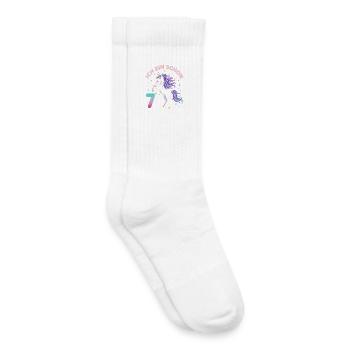7. Geburtstag Einhorn Mädchen Ich bin schon 7 - Kinder Tennissocken - Weiß - Rechts