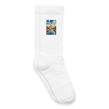 Taj Mahal Starry Night Impression - Kids Tennis Socks - white - Right