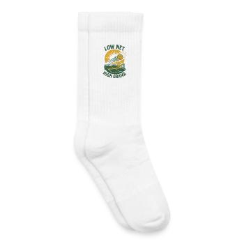 Net bas, drama high | Humour de pickleball - Chaussettes de tennis bio enfant - blanc - Droite