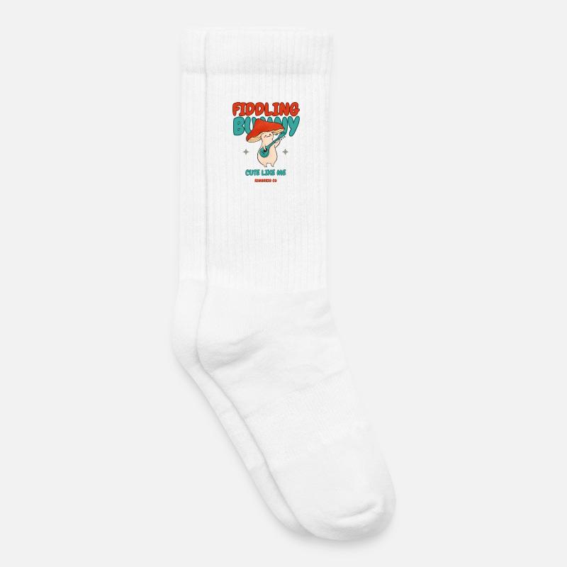 Fiddling Magic Mushroom Rabbit - Kinder Tennissocken - Weiß