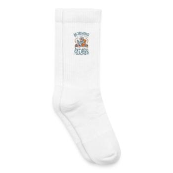Retired Teacher Morning Is Not My Time Professor - Kids Tennis Socks - white - Right