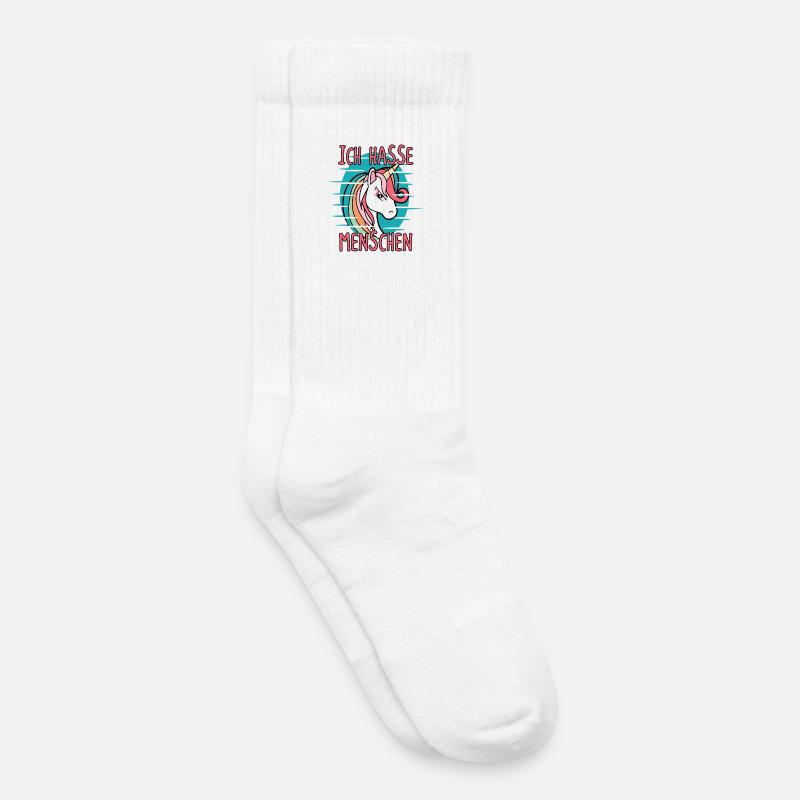 Ich Hasse Menschen Einhorn Sarkasmus - Kinder Tennissocken - Weiß