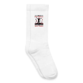 Cadeaux de course à fond - Idée de design parfaite pour un coureur de cross-country - Chaussettes de tennis bio enfant - blanc - Droite