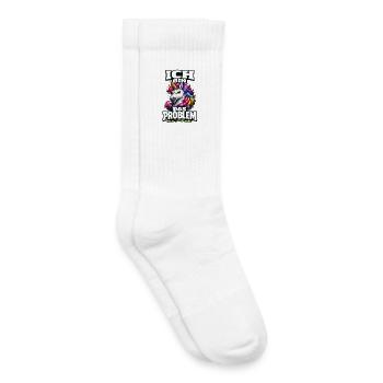 Ich bin das Problem Einhorn Spruch mit Glitzer - Kinder Tennissocken - Weiß - Rechts