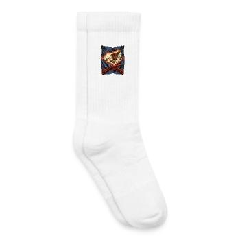 Vintage Eagle Flag Emblem with Rifle - Kids Tennis Socks - white - Right