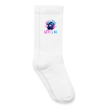 14. Geburtstag Junge Mädchen Gaming Level 14 Jahre - Kinder Tennissocken - Weiß - Rechts