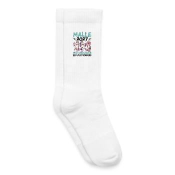 Malle 2027 Wir Eskalieren Einhorn Party Urlaub - Kinder Tennissocken - Weiß - Rechts