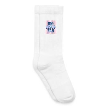 Big Jesus Fan Pink Stripes Kirche Glaube Christ - Kinder Tennissocken - Weiß - Rechts