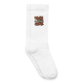 Sorgen wegkneten | Ton Keramik - Kinder Tennissocken - Weiß - Rechts