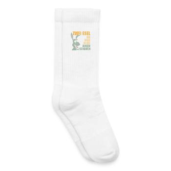 Zwei Esel die sich in die Augen schauen - Kinder Tennissocken - Weiß - Rechts