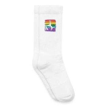 Vertical Cloth Vintage Aerial Acrobatics Aerial Silk - Kids Tennis Socks - white - Right