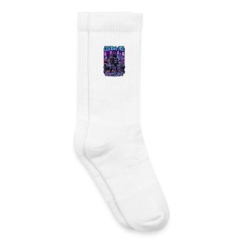 Plutôt en forme, un peu gros ours en haltérophilie - Chaussettes de tennis bio enfant - blanc - Droite