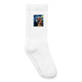 Chien Cocker Spaniel - Chaussettes de tennis bio enfant - blanc - Droite