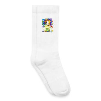Colorful birdlife in the rainbow garden - Kids Tennis Socks - white - Right