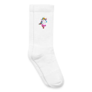 Ballet Unicorn Cute Dancing Ballerina Gift - Kids Tennis Socks - white - Right