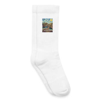 Parc national des sources chaudes Vivid Vista - Chaussettes de tennis bio enfant - blanc - Droite