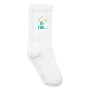 Just Chill Tiger – Relaxed Saying - Kids Tennis Socks - white - Right