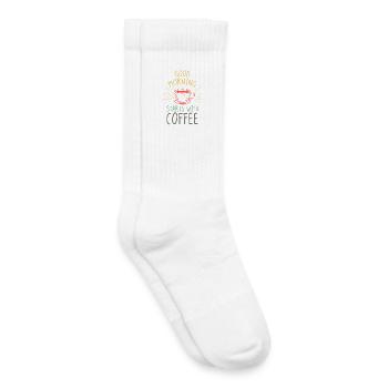 Good Morning Coffee Büro Humor - Kinder Tennissocken - Weiß - Rechts