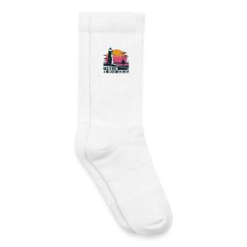  Glück Hat 4 Buchstaben Meer Leuchtturm Segelboot - Kinder Tennissocken - Weiß - Rechts
