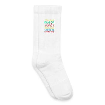 Fille d’appréciation du bénévolat veut juste du bénévolat - Chaussettes de tennis bio enfant - blanc - Droite