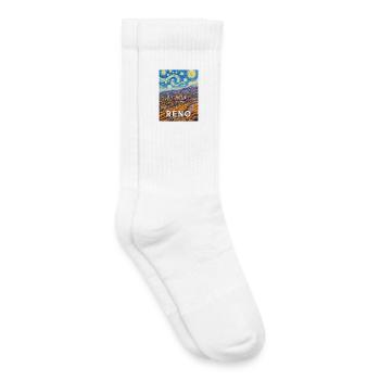 Reno Nevada starry sky over desert city - Kids Tennis Socks - white - Right
