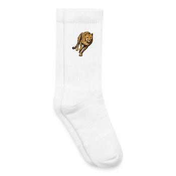 Leopard Print Wild Pattern - Kids Tennis Socks - white - Right