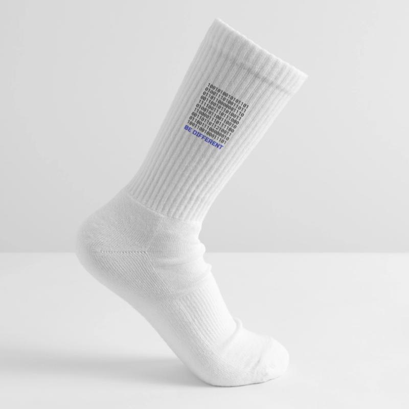Be Different: Binary Pattern with Message Kids Tennis Socks