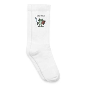 Dawn Quest Frog: Sword & Scroll - Kids Tennis Socks - white - Right