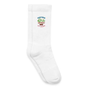 Geboren um mit Opa Currywurst zu essen - Kinder Tennissocken - Weiß - Rechts