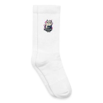 Alpaga drôle, je te juge sarcasme - Chaussettes de tennis bio enfant - blanc - Droite