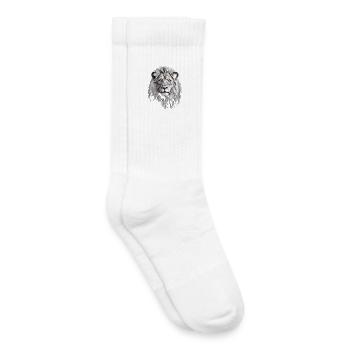 Lion Head Lion - Kids Tennis Socks - white - Right