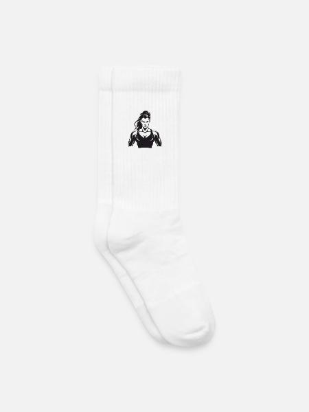 Frau Muskeln - Kinder Tennissocken - Weiß