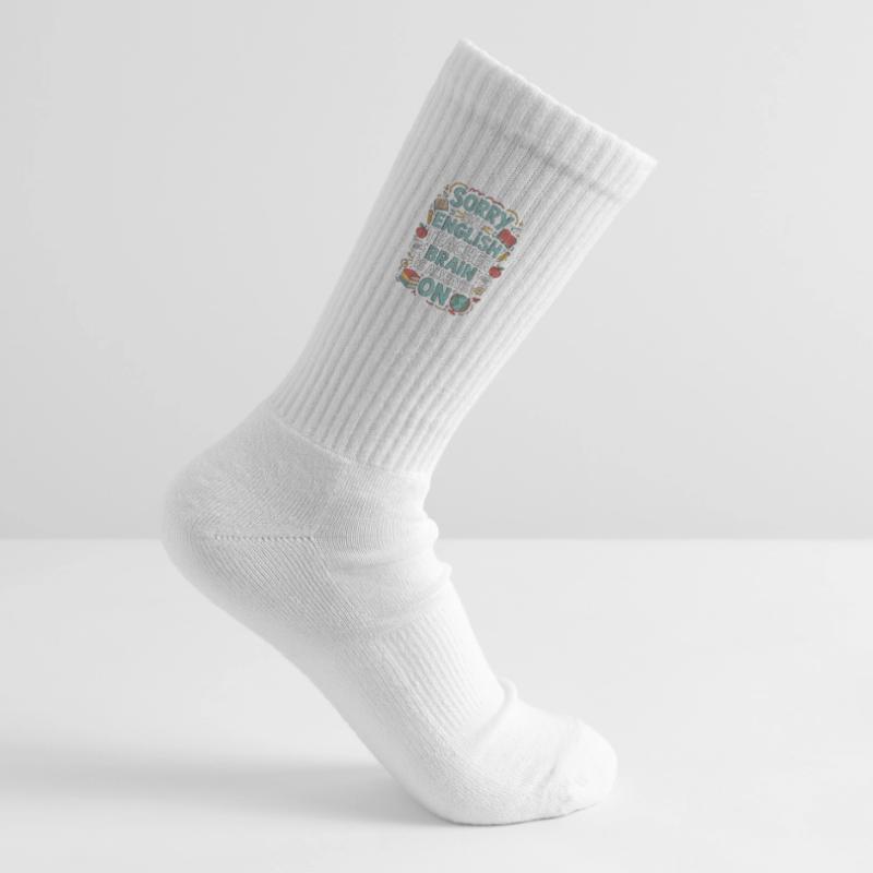 Professeur d’anglais langue seconde désolé mon professeur d’anglais Éducateur d’anglais langue seconde Chaussettes de tennis bio enfant