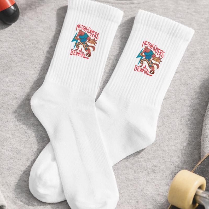 Cavalier, cavalier, cheval, sphémistes méfiants, méfiez-vous Chaussettes de tennis bio enfant