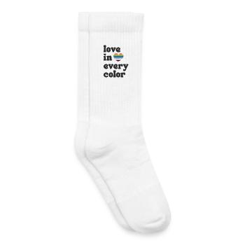 Cœur arc-en-ciel de l’amour dans toutes les couleurs LGBTQIA - Chaussettes de tennis bio enfant - blanc - Droite