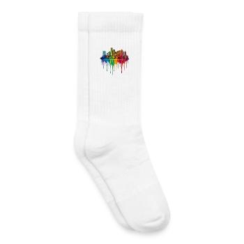 Boston Massachusetts Dripping Paint - Kids Tennis Socks - white - Right