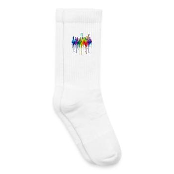 Dallas, Texas – Peinture dégoulinante - Chaussettes de tennis bio enfant - blanc - Droite
