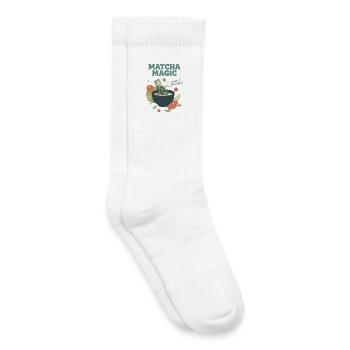 Matcha Magic Fouette-le Très bon Thé vert Matcha - Chaussettes de tennis bio enfant - blanc - Droite