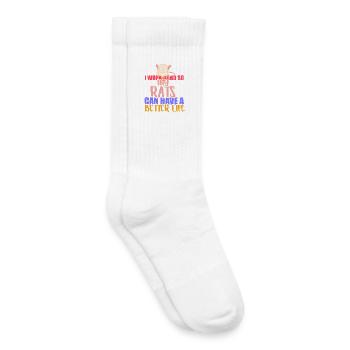 Rat, rat de maison, propriétaire de rats, amoureux des rats - Chaussettes de tennis bio enfant - blanc - Droite