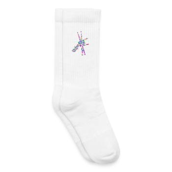 Batteries, batteurs, colorés, enfants, garçons, batteurs - Chaussettes de tennis bio enfant - blanc - Droite