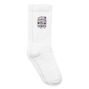 Mois de la fierté LGBT - Ne t’inquiète pas avec Happy - Chaussettes de tennis bio enfant - blanc - Droite