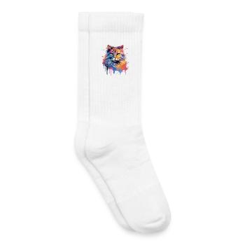 Amerikanischer Bobtail-Katzengesicht - Kinder Tennissocken - Weiß - Rechts