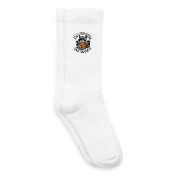 Mehr Spaghetti, weniger Ärger, Waschbär-Kinder-Spa - Kinder Tennissocken - Weiß - Rechts