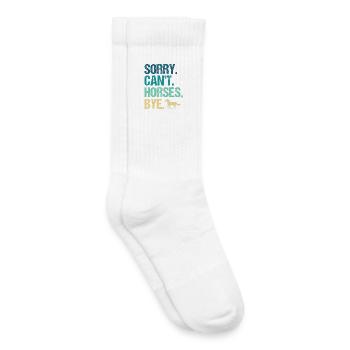 Sorry Can't Horses Bye - Kids Tennis Socks - white - Right