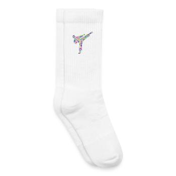 Taekwondo Martial Arts Colorful Men's Kids Karate - Kids Tennis Socks - white - Right